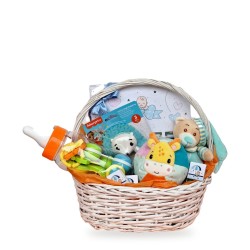 Welcome, Baby – basket with Fisher-Price toys and a keepsake box
