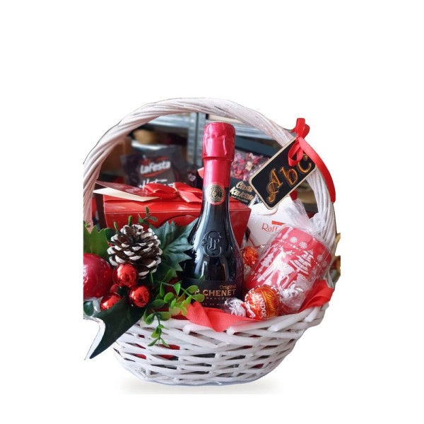 За учителката – коледна кошница с J.P. Chenet, чаша и Lindt