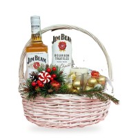 Jim Beam Коледа – кошница с бърбън, трюфели Jim Beam и фует