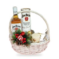Jim Beam Коледа – кошница с бърбън, трюфели Jim Beam и фует