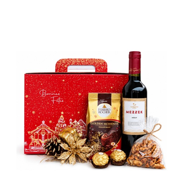 Bonnes Fêtes – коледно куфарче с Mezzek Merlot и Ferrero Golden Moments