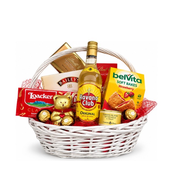 Havana – basket with Havana Club rum, Loacker and Ferrero