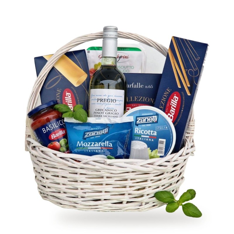 Italian Dinner – gift basket with wine and pasta