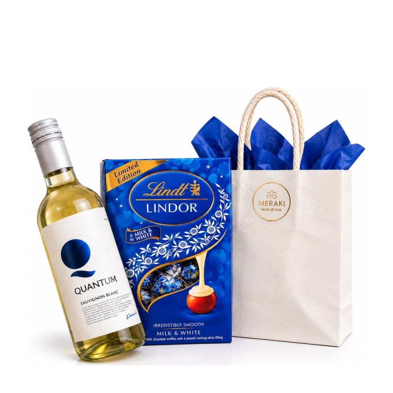 Бяло и сладко – торбичка с Quantum Sauvignon Blanc и Lindor