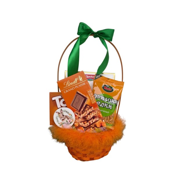 Оранжево зайче – великденска кошница без алкохол с Lindt и Loacker